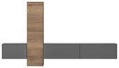 WOHNWAND  282/160/37 cm  in Schieferfarben  - Schieferfarben/Eichefarben, Design, Holzwerkstoff (282/160/37cm) - Celina Home