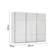 SCHWEBETÜRENSCHRANK  in Grau, Weiß  - Chromfarben/Weiß, KONVENTIONELL, Glas/Holzwerkstoff (242/223/68cm) - Novel