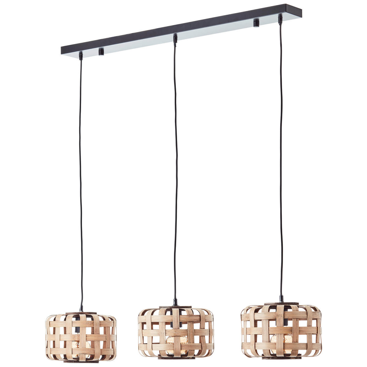 HÄNGELEUCHTE 104/24,5/146 cm  - Schwarz/Naturfarben, Natur, Holz/Metall (104/24,5/146cm)
