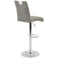 BARHOCKER in Textil Grau  - Chromfarben/Grau, KONVENTIONELL, Textil/Metall (38/97-119/50cm) - Carryhome