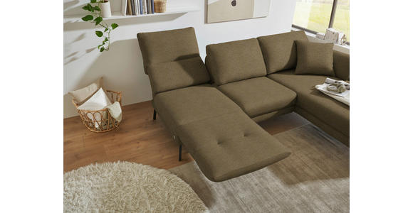 ECKSOFA  in Flachgewebe Khaki  255-365/175-224 cm  - Khaki/Schwarz, Design, Textil/Metall (255-365/175-224cm) - Dieter Knoll