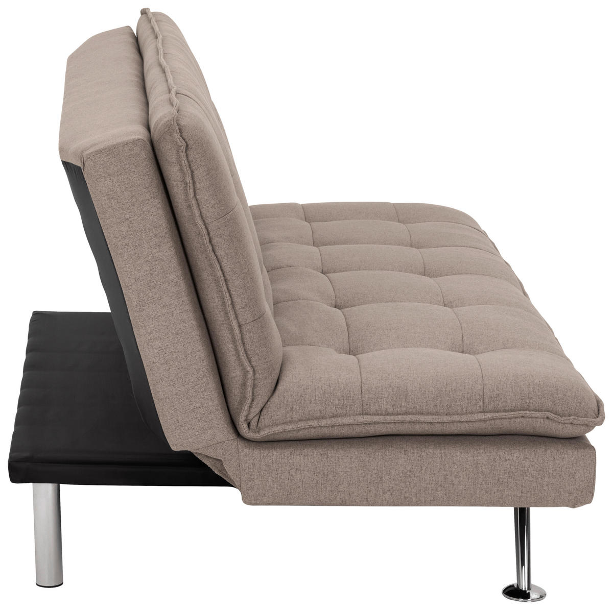 BÄDDSOFFA i linneimitation brun  - brun/silver, Basics, metall/textil (194/87/102cm) - MID.YOU