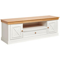 LOWBOARD 191/64/55 cm  - Naturfarben/Weiß, ROMANTIK / LANDHAUS, Holz (191/64/55cm) - MID.YOU