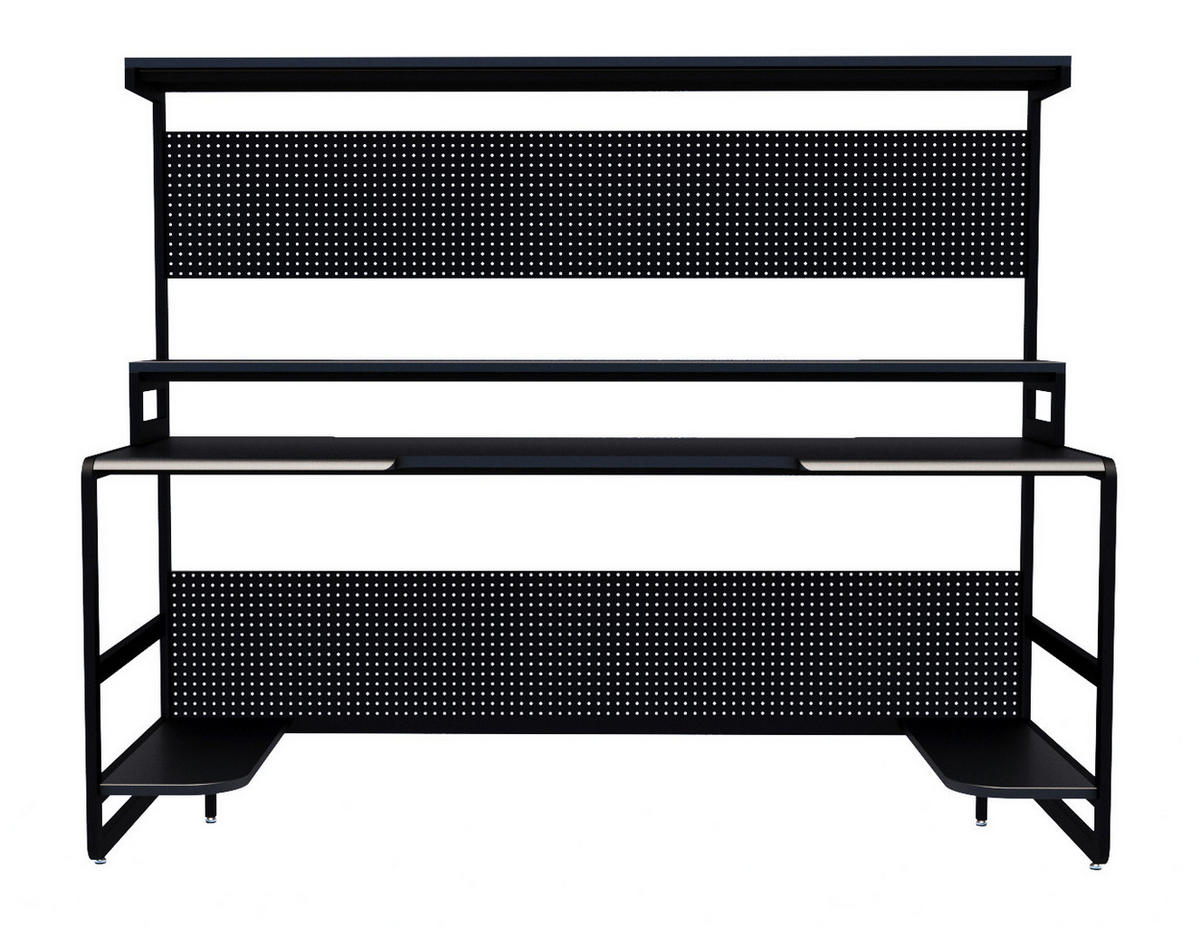 SKRIVBORD 180/70/148 cm  i svart  - svart, Design, metall/trämaterial (180/70/148cm) - Livetastic