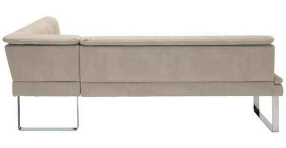 ECKBANK 213/174 cm in Chromfarben, Sandfarben - Sandfarben/Chromfarben, Design, Textil/Metall (213/174cm) - Novel