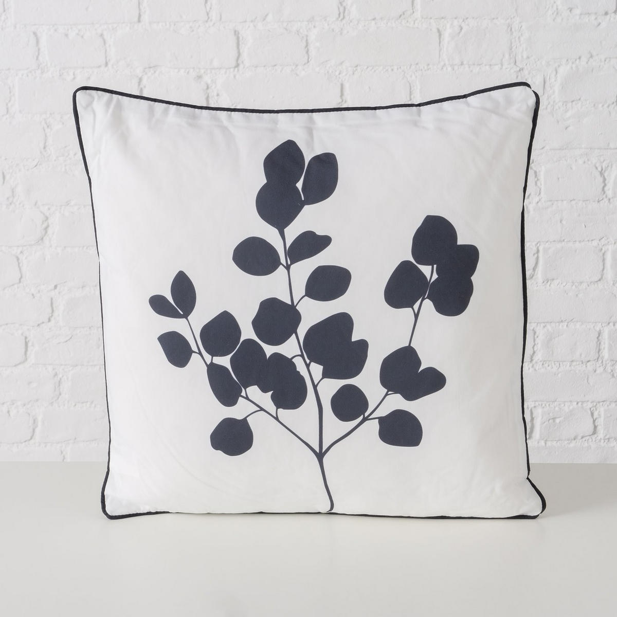 ZIERKISSEN  45/45 cm   - Schwarz/Weiß, Basics, Textil (45/45cm)