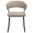 STUHL - Taupe/Schwarz, Design, Textil/Metall (56,5/77/58cm) - Novel