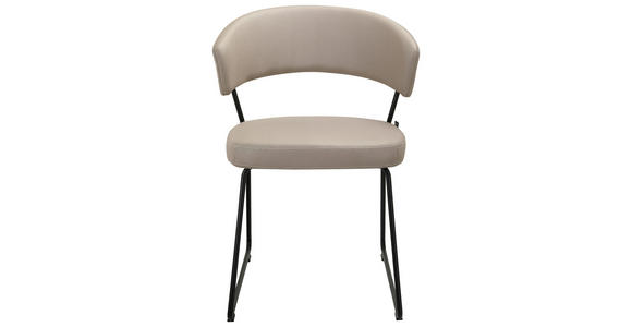STUHL - Taupe/Schwarz, Design, Textil/Metall (56,5/77/58cm) - Novel