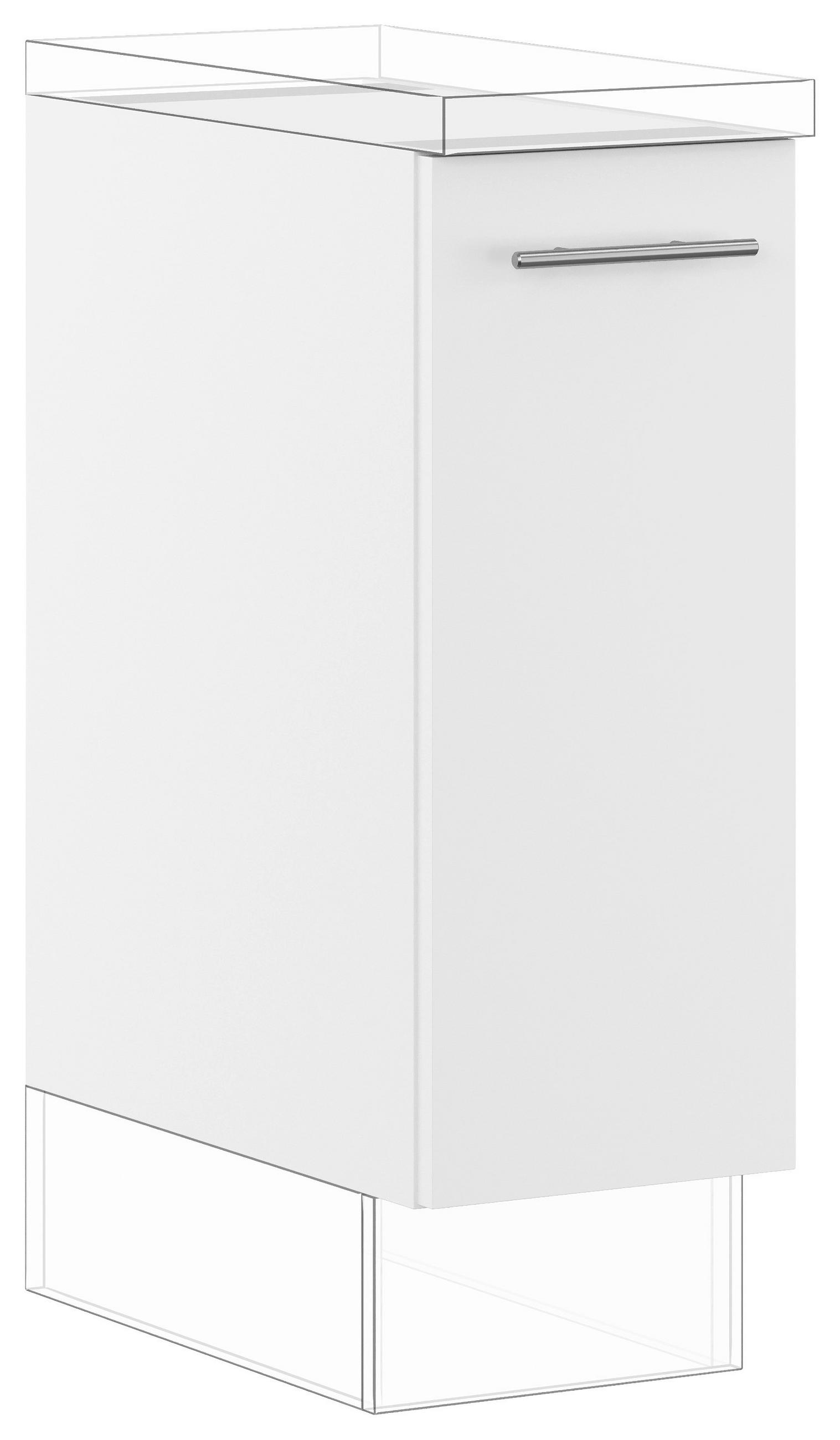 APOTHEKERSCHRANK 30/87,8/57,6 cm  Weiss  - Weiss/Edelstahlfarben, Basics, Holzwerkstoff/Metall (30/87,8/57,6cm) - Impuls