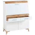 SEKRETÄR  Kabeldurchlass, Stauraum  - Eichefarben/Alufarben, Trend, Holzwerkstoff/Kunststoff (98/124/39,6cm) - Carryhome