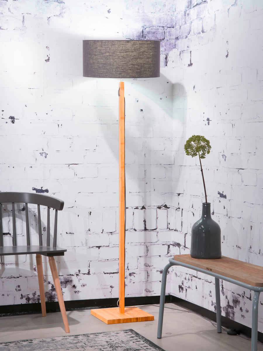 STOJACÍ LAMPA, 47/167 cm  - tmavě šedá/přírodní barvy, Trend (47/167cm) - Good & Mojo