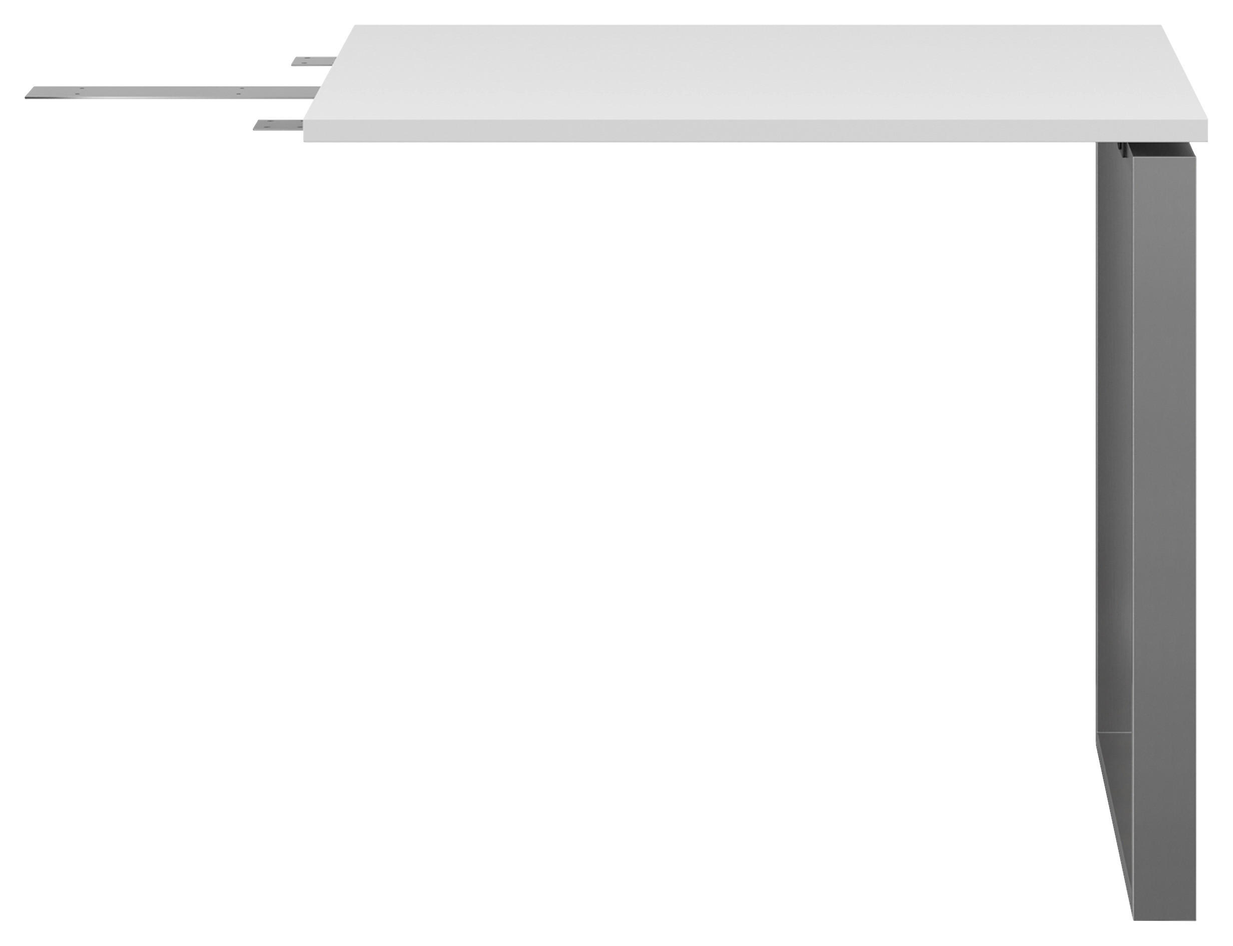 ANBAUSCHREIBTISCH Weiß - Weiß, KONVENTIONELL, Holzwerkstoff/Metall (85/56/77cm) - Voleo