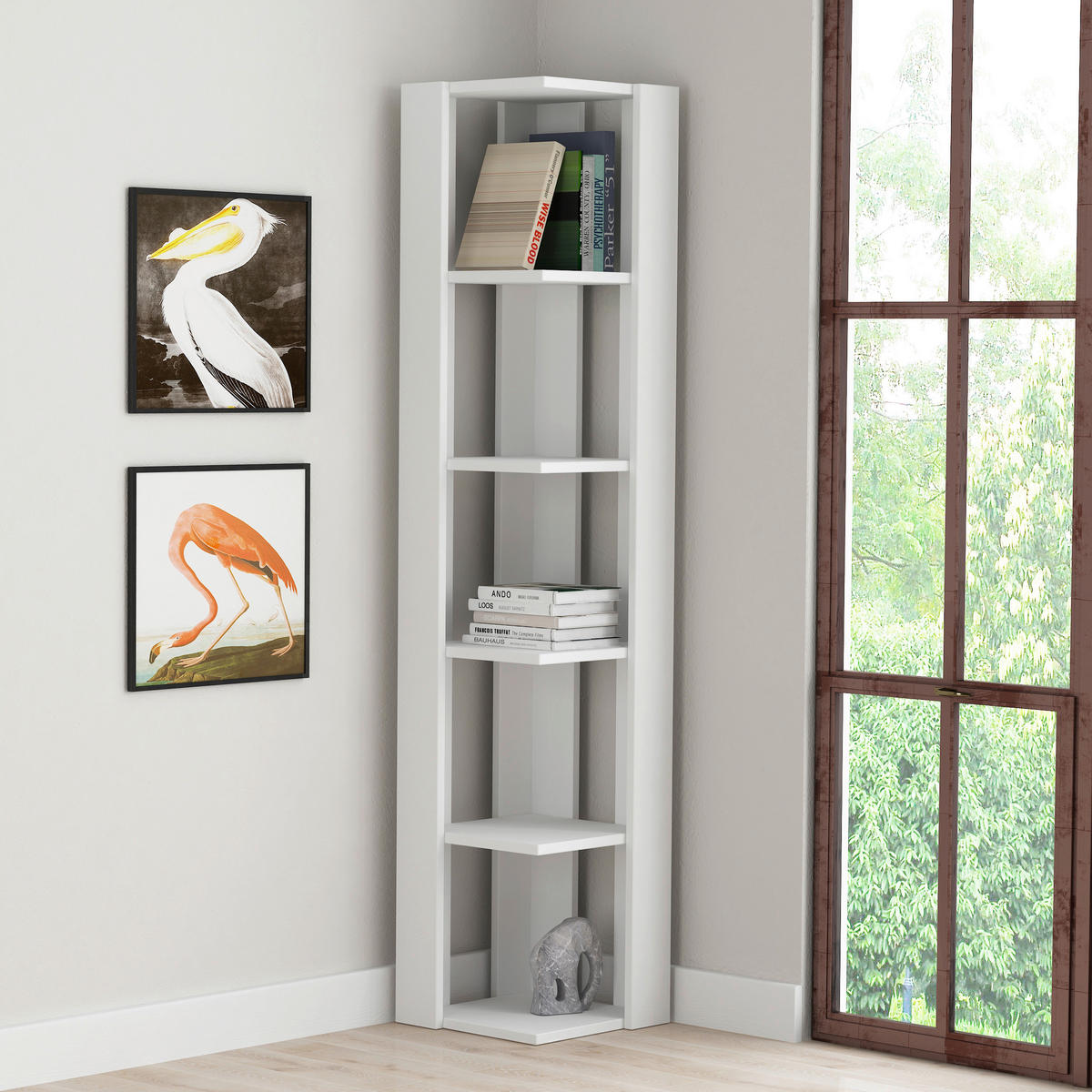 ECKREGAL - Weiß, Design, Holzwerkstoff (34/161/34cm) - Livetastic