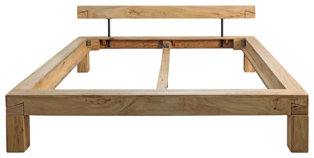 BALKENBETT 180/200 cm  in Naturfarben   - Naturfarben/Akaziefarben, MODERN, Holz (180/200cm) - MID.YOU