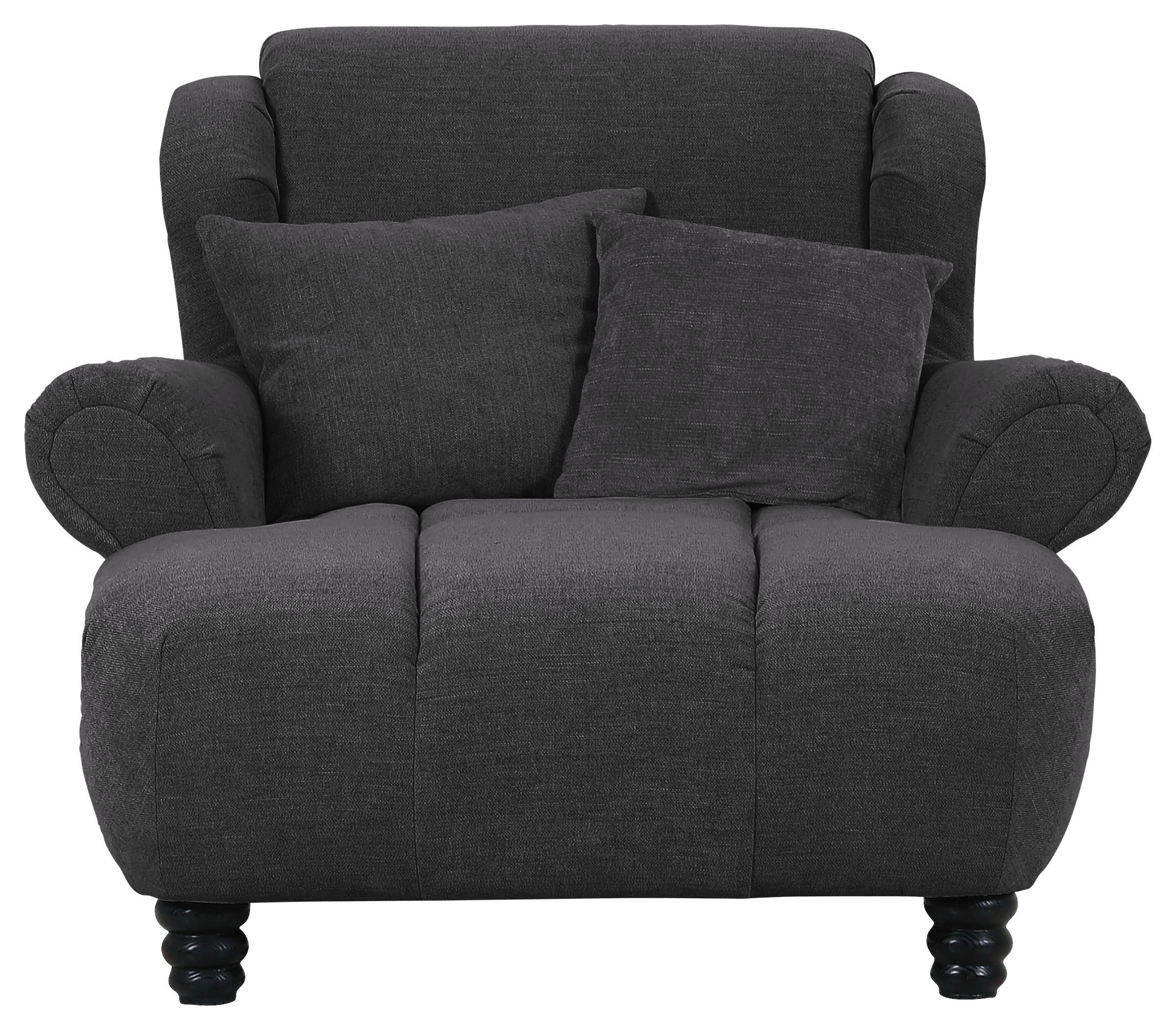 XXL-SESSEL Flachgewebe Anthrazit - Anthrazit/Schwarz, KONVENTIONELL, Holz/Textil (125/100/140cm) - Carryhome