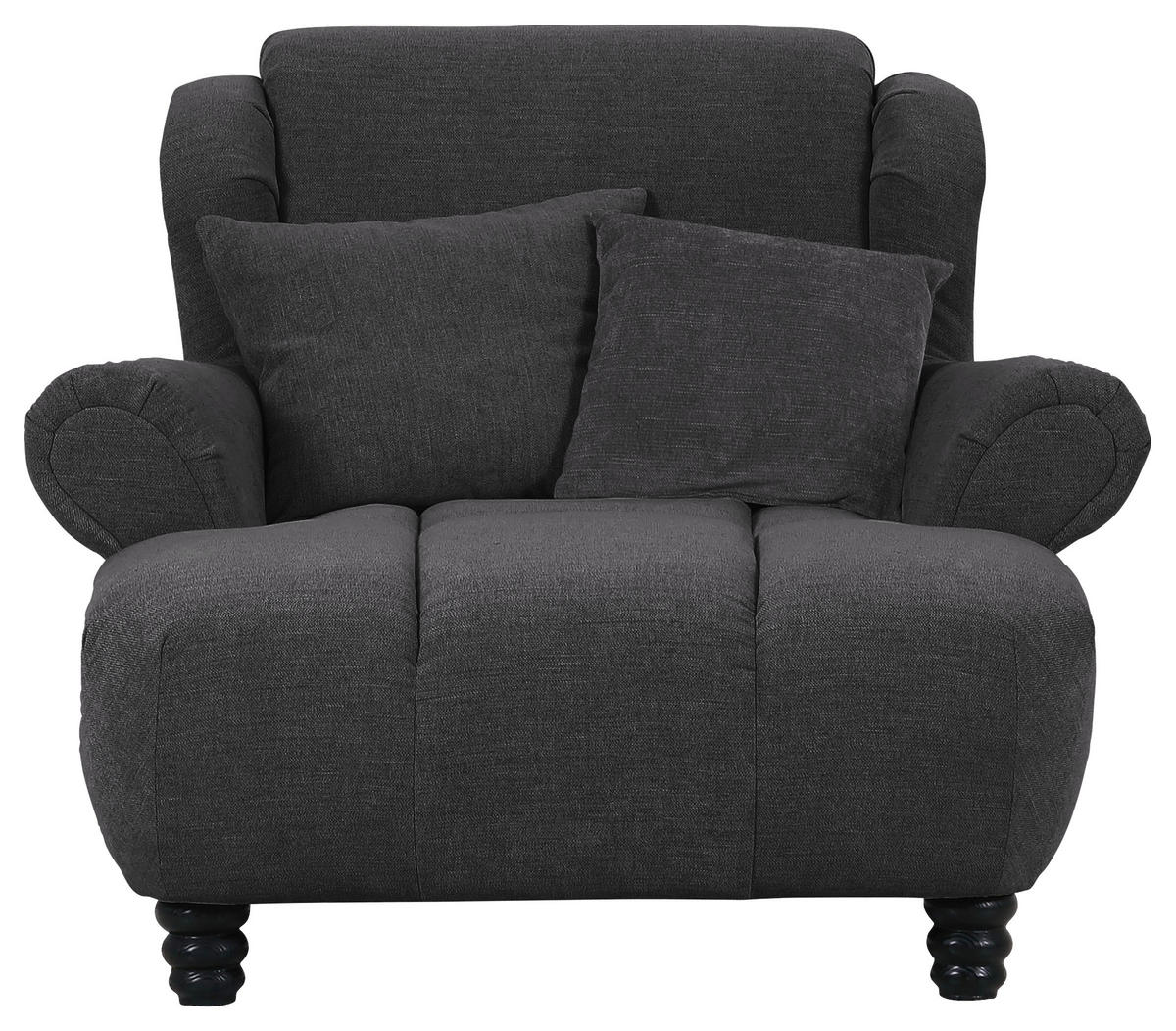 XXL-SESSEL in Flachgewebe Anthrazit  - Anthrazit/Schwarz, Konventionell, Holz/Textil (125/100/140cm) - Carryhome