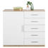 KOMMODE Eichefarben, Weiß - Eichefarben/Alufarben, KONVENTIONELL, Holzwerkstoff/Kunststoff (100/86/37cm) - Carryhome