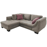 ECKSOFA in Cord Graubraun  190/250 cm  - Koralle/Graubraun, Design, Holz/Textil (190/250cm) - MID.YOU