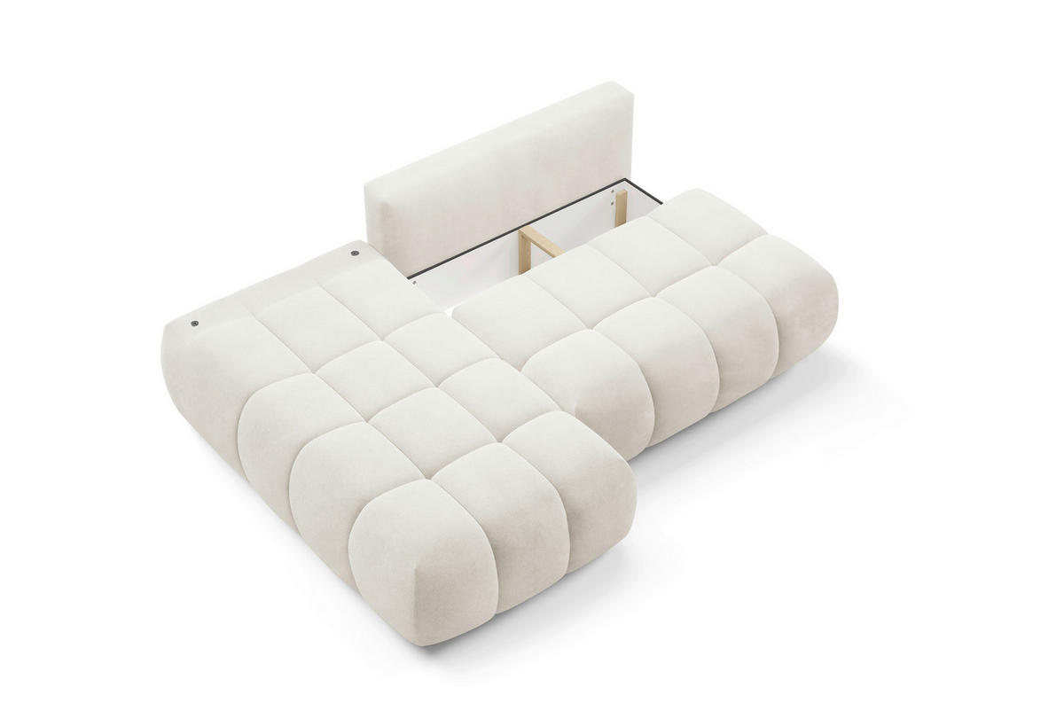 ECKSOFA TARANTO in Webstoff Beige  172/225 cm  - Beige/Schwarz, Design, Kunststoff/Textil (172/225cm) - Livetastic