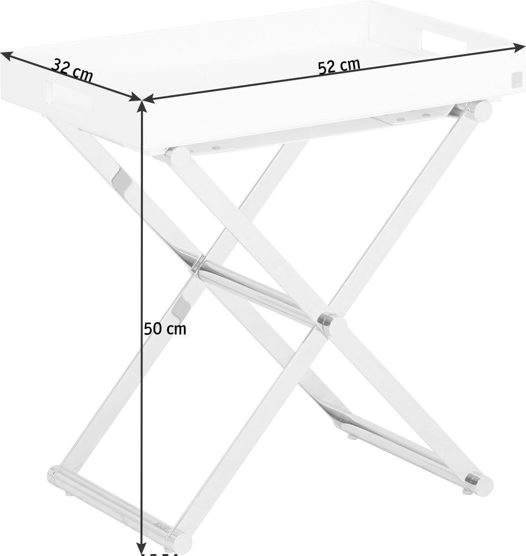 BEISTELLTISCH 52/32/50 cm Weiß, Chromfarben rechteckig  - Chromfarben/Weiß, Basics, Textil/Metall (52/32/50cm) - Joop!
