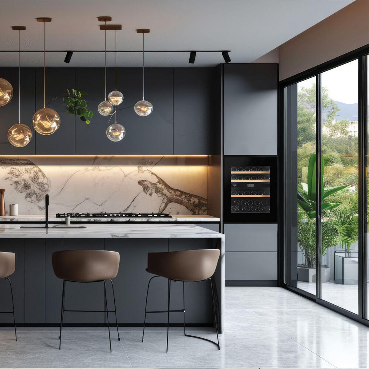 WEINKÜHLSCHRANK DVN-32.85DB.TO  - Schwarz, Basics, Glas/Holz (59/71,5/59cm)