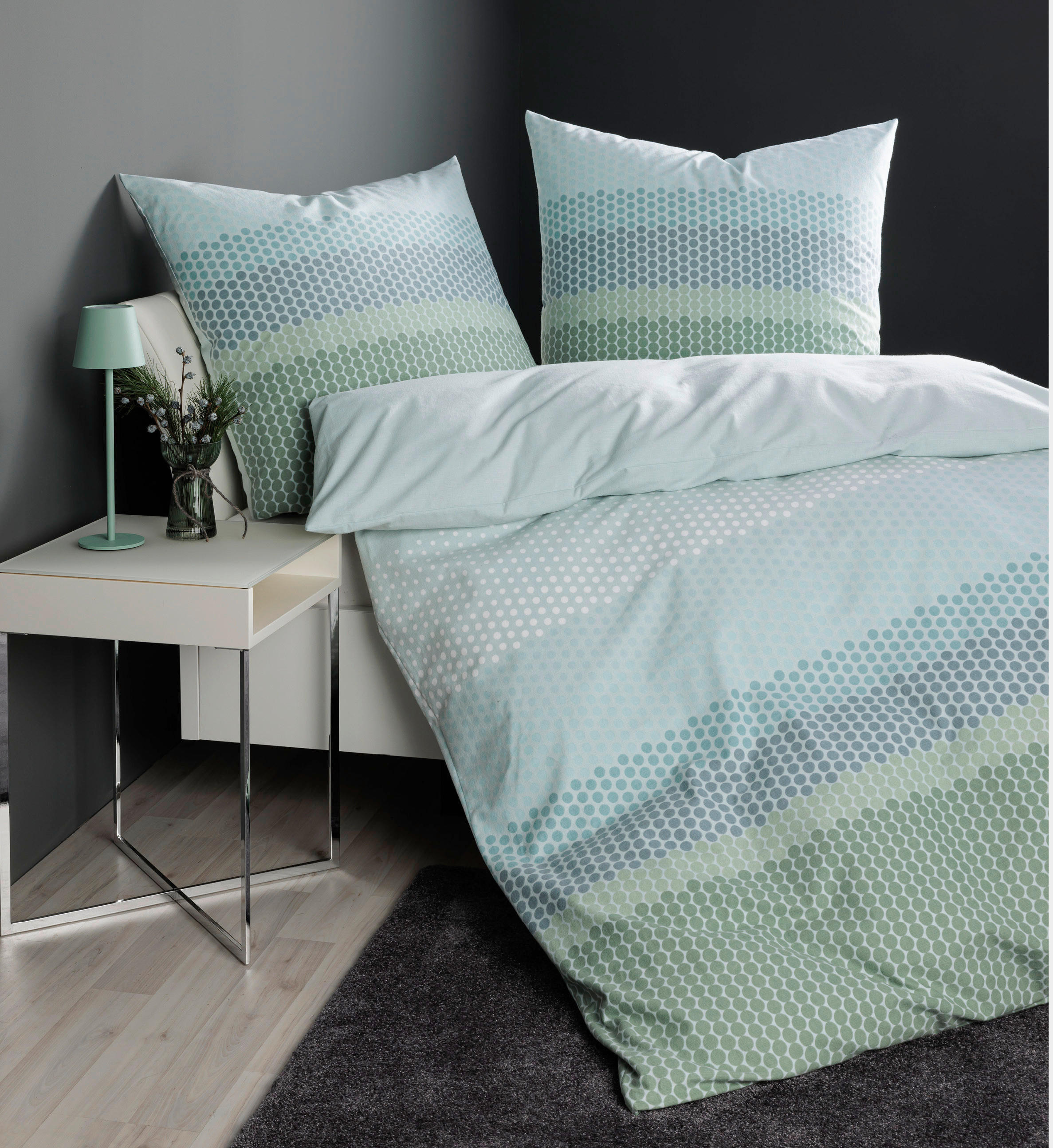 BETTWÄSCHE Biber 135/200 cm  - Türkis, Design, Textil (135/200cm) - Janine