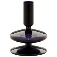 KERZENHALTER - Schwarz Hochglanz, Trend, Glas (9/13cm)