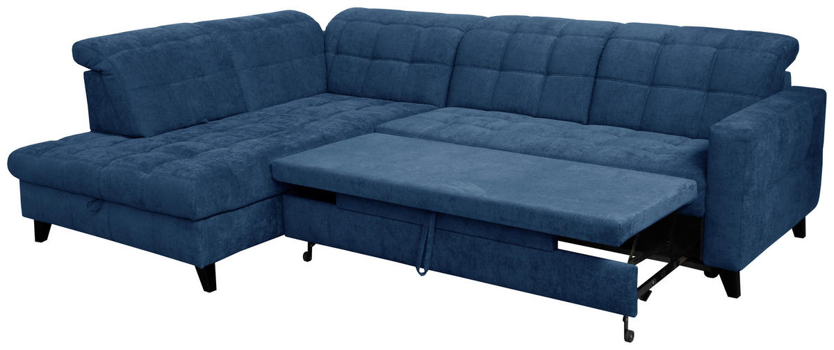 ROHOVÁ SEDACIA SÚPRAVA, textil, modrá - čierna/modrá, Design, drevo/textil (216/297cm) - Xora