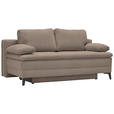 BOXSPRINGSOFA Cord Taupe  - Taupe/Schwarz, Design, Textil/Metall (200/100/108cm) - Novel