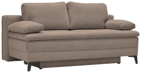 BOXSPRINGSOFA Cord Taupe - Taupe/Schwarz, Design, Textil/Metall (200/100/108cm) - Novel