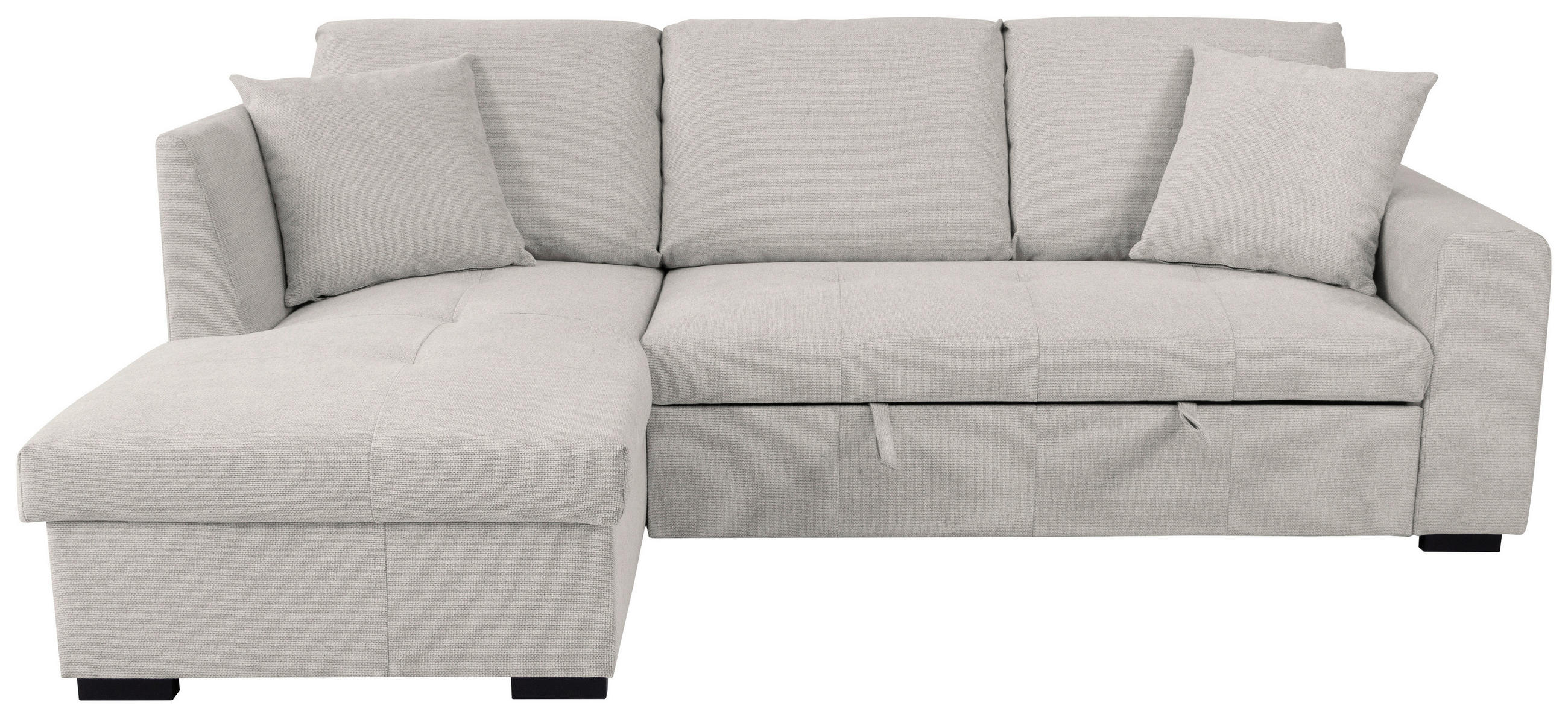 ECKSOFA LUKAS Creme Struktur Zierkissen, Bettkasten  - Creme, Trend, Textil (158/239cm) - P & B