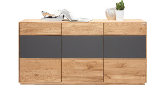 SIDEBOARD in 177/89/42 cm - Eichefarben/Anthrazit, Design, Glas/Holz (177/89/42cm) - Waldwelt