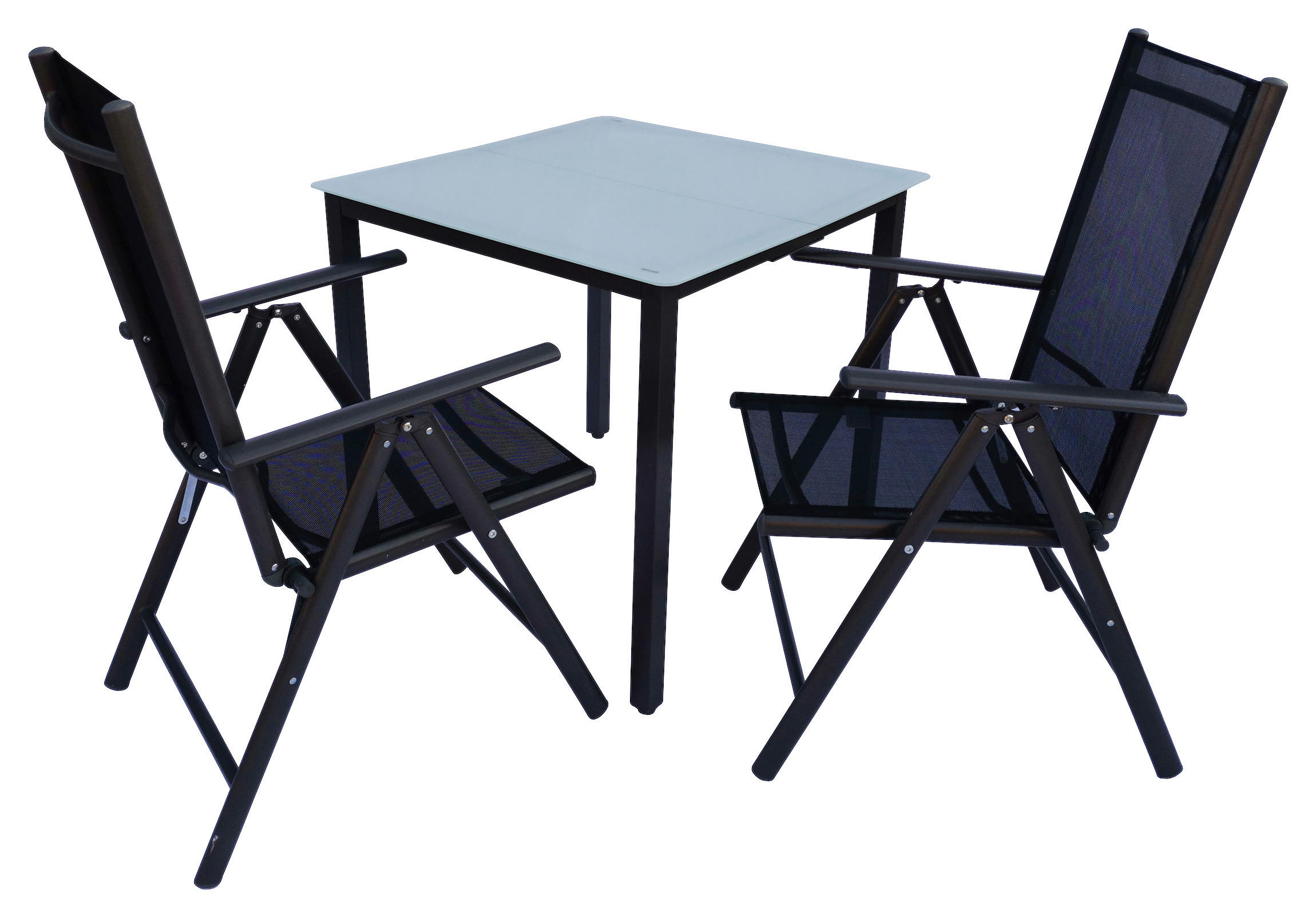 GARTENTISCHGRUPPE  - Anthrazit, Basics, Glas/Textil - Gardenson