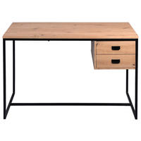 SCHREIBTISCH 120/76/60 cm  in Eiche Artisan  - Schwarz/Eiche Artisan, KONVENTIONELL, Holzwerkstoff/Metall (120/76/60cm) - Livetastic