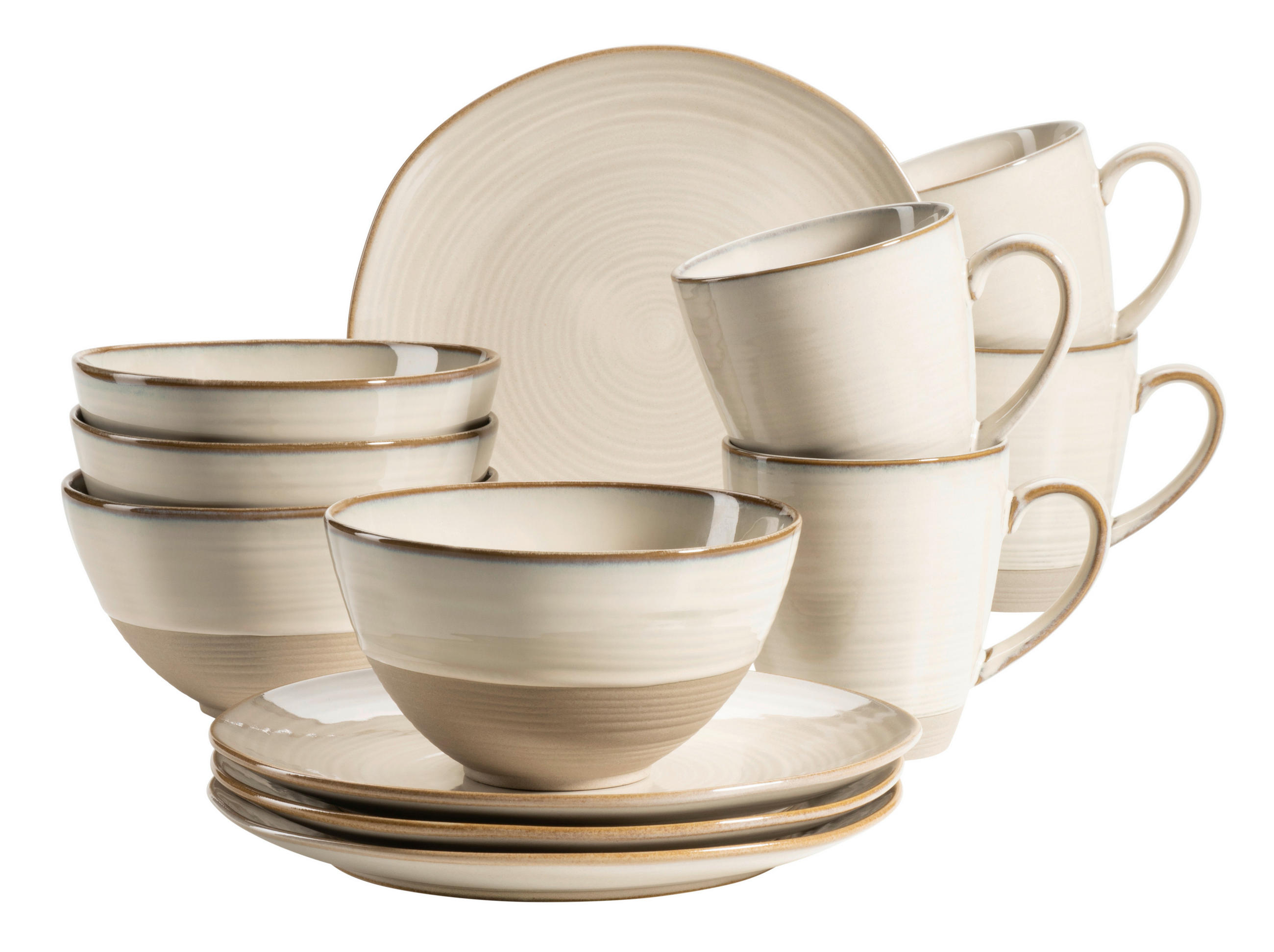 FRÜHSTÜCKSSET Beige Nottingham  - Beige, Basics, Keramik - Mäser