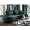 OTTOMANE in Velours Blau  - Blau/Schwarz, Modern, Textil/Metall (211/85/102cm) - Livetastic