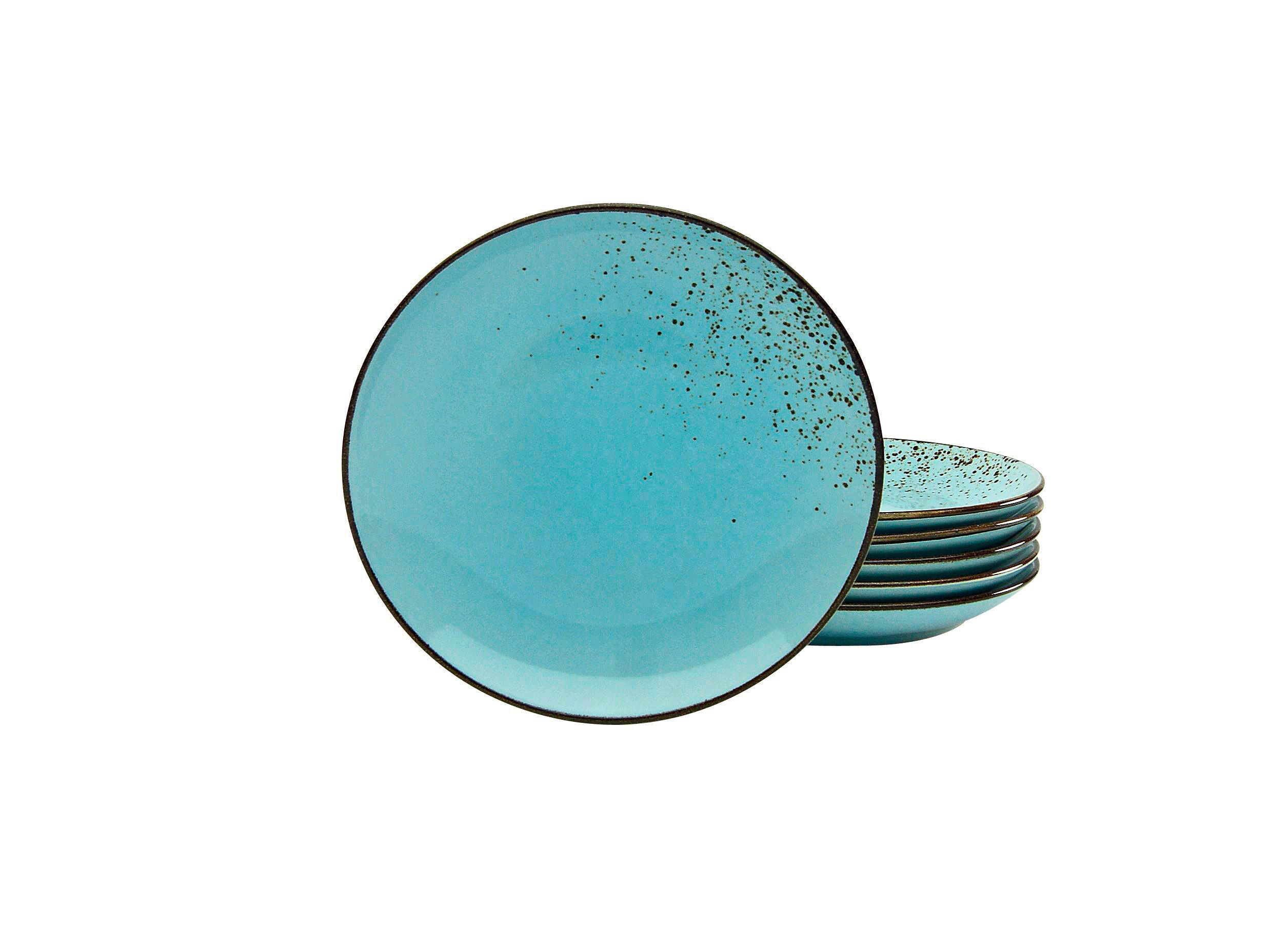 DESSERTTELLERSET Pastellblau 6-teilig 21 cm - Pastellblau, Trend, Keramik (21cm) - Creatable