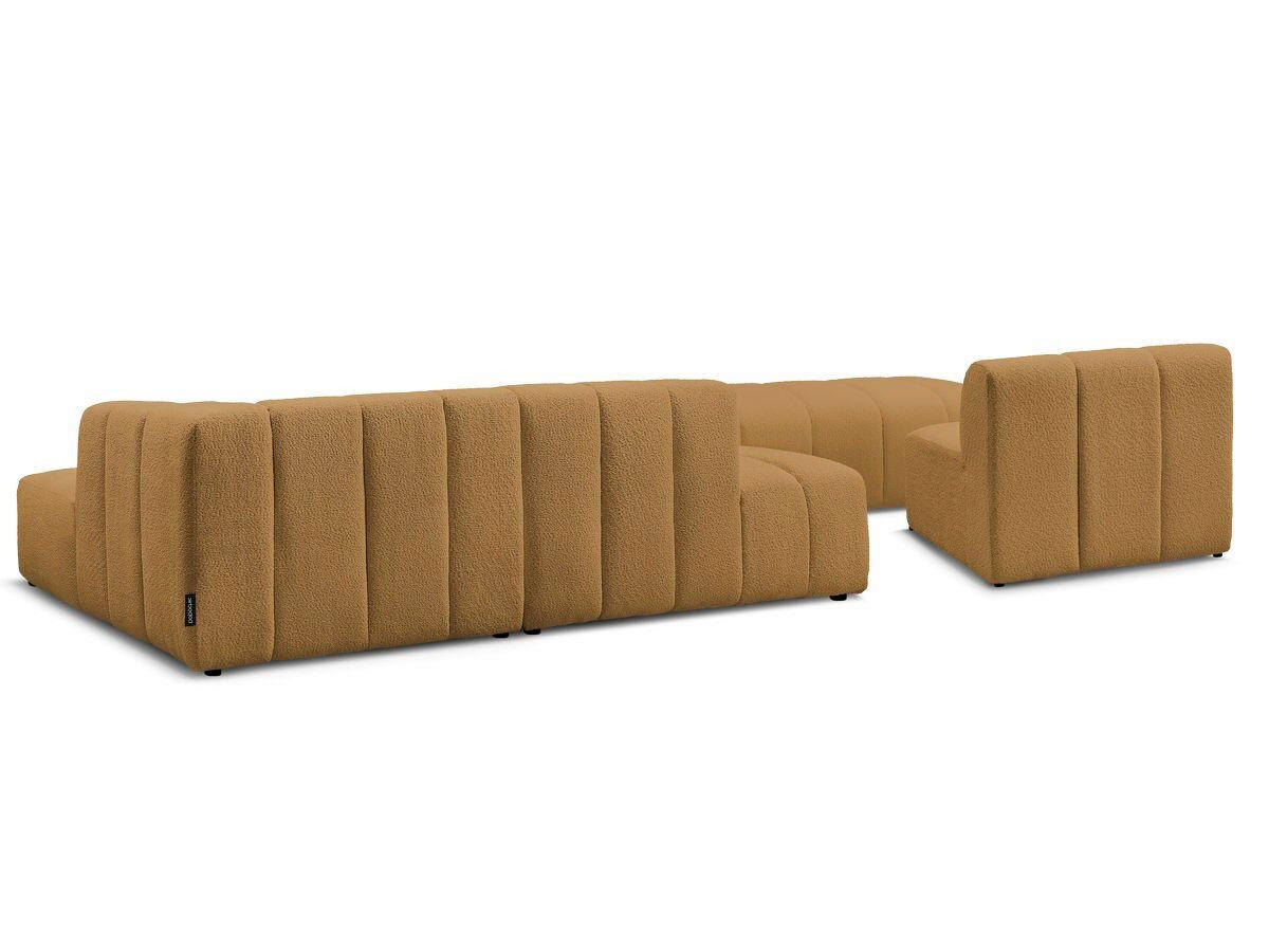 ECKSOFA Ottomane rechts  ANNECY Gelb Bouclé  - Gelb/Schwarz, MODERN, Kunststoff/Textil (262/170cm)