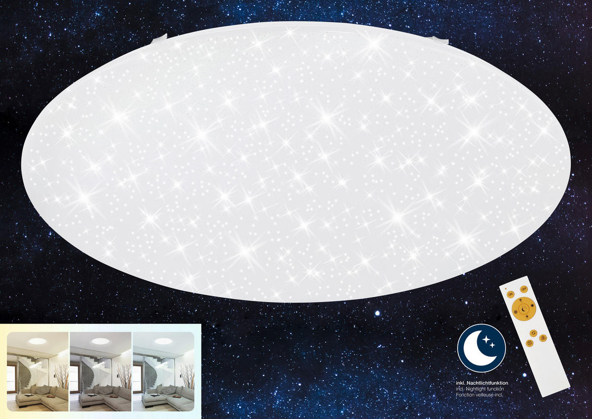 STROPNA LED-SVETILKA  VERB /9700 lm/3000-6500 K// - bela, Basics, kovina/umetna masa (75,5/11cm)