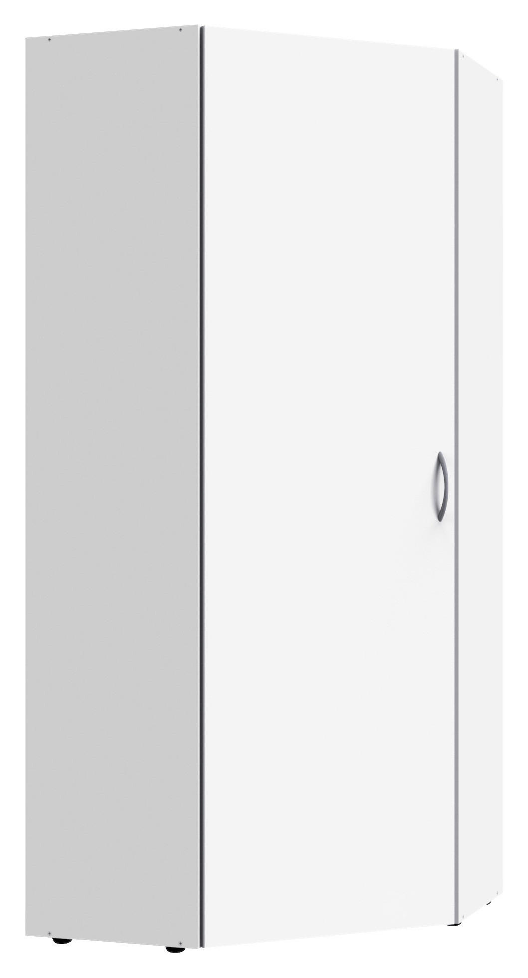 ECKSCHRANK Weiß - Alufarben/Weiß, KONVENTIONELL, Holzwerkstoff/Kunststoff (80/185/80cm) - Xora