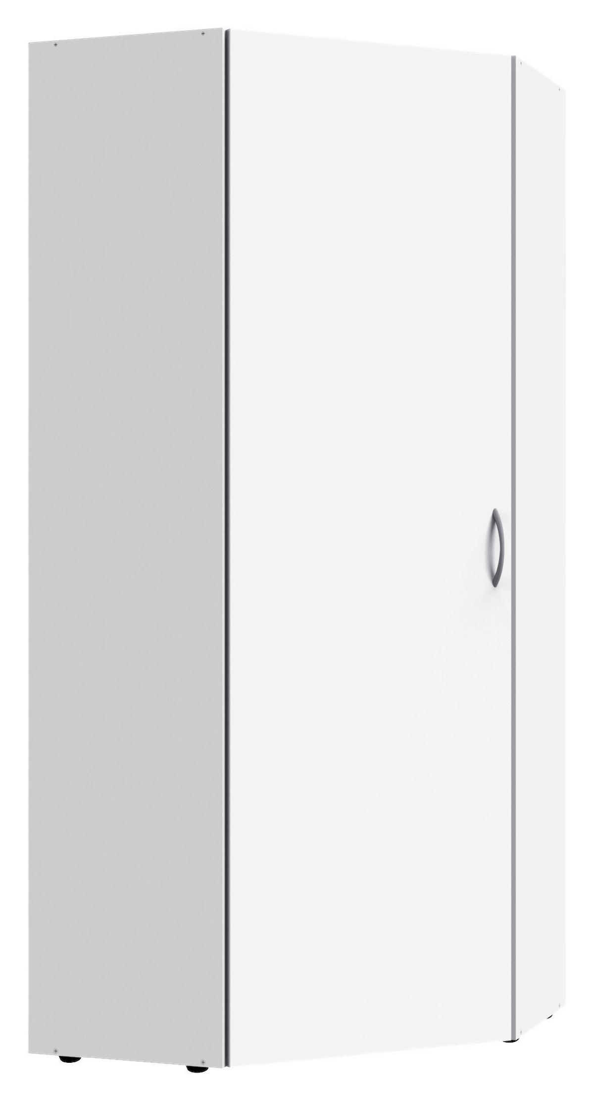 KOTNA OMARA, bela  - bela/barve aluminija, Konvencionalno, umetna masa/leseni material (80/185/80cm) - Xora