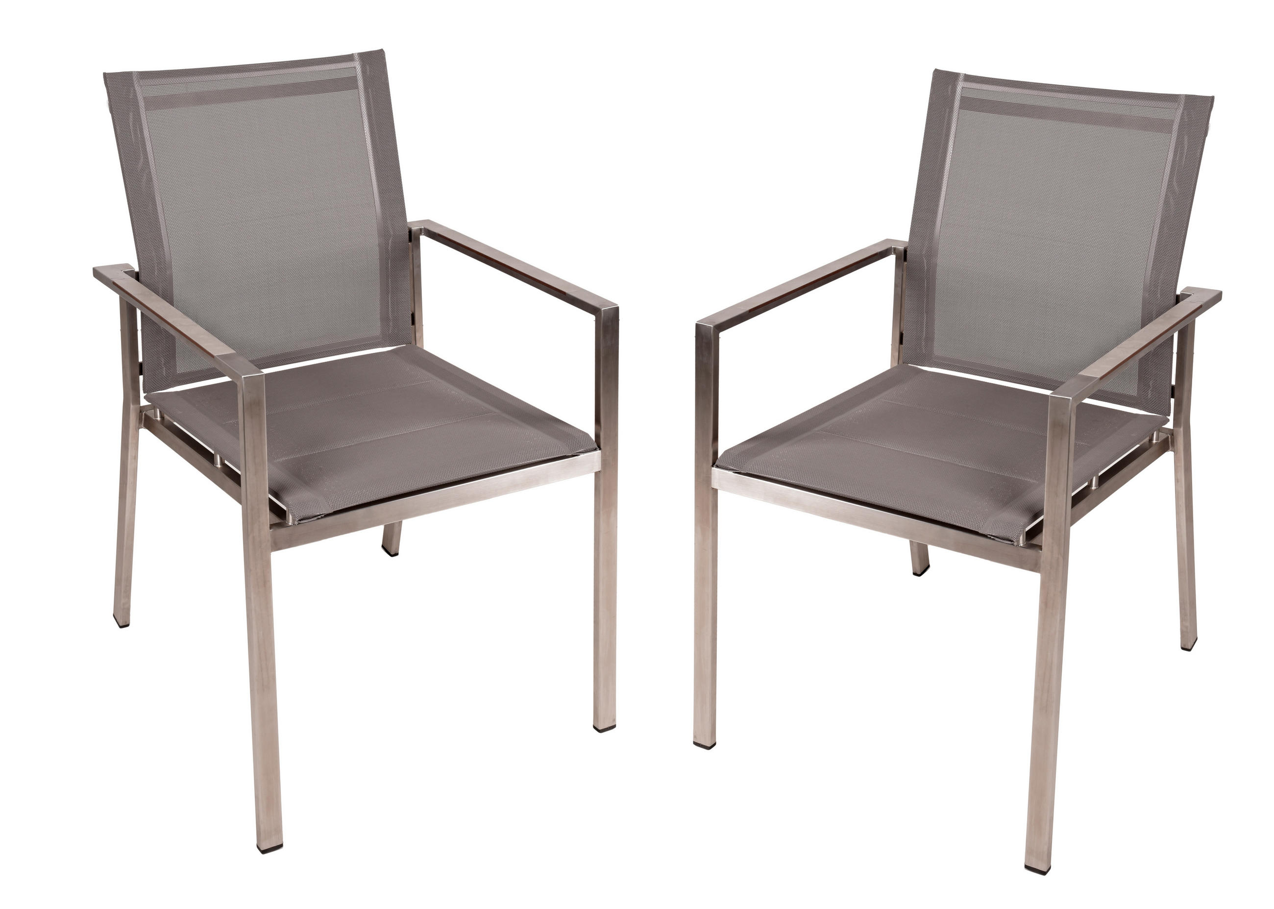 Gardenson Stapelstuhl Silber, Taupe 56x85x64 cm