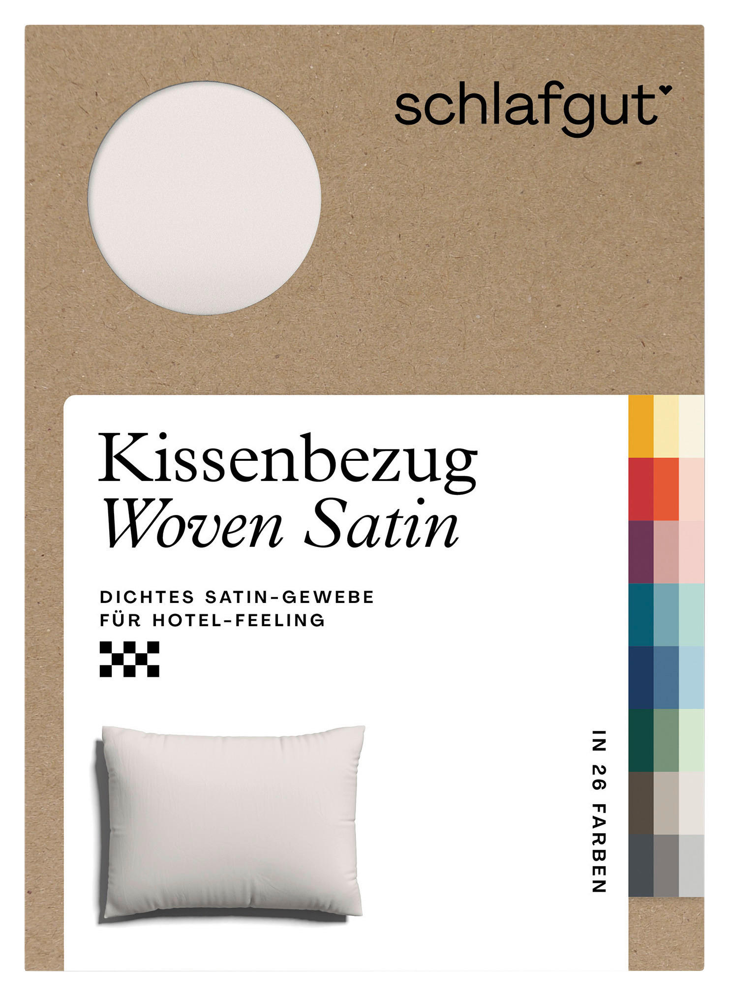 KOPFPOLSTERBEZUG WOVEN SATIN 60/80 cm  - Beige, Basics, Textil (60/80cm) - Schlafgut