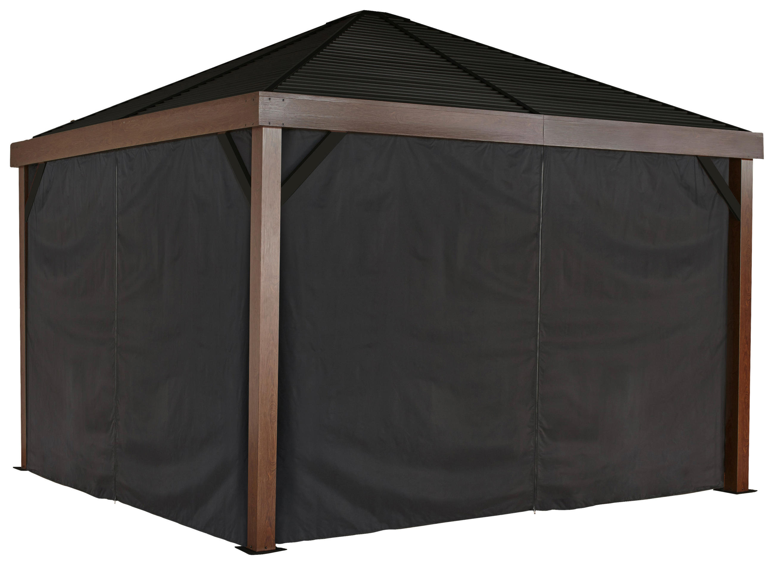 PAVILLON-SEITENTEIL  - Dunkelgrau/Anthrazit, Basics, Textil - Ambia Garden