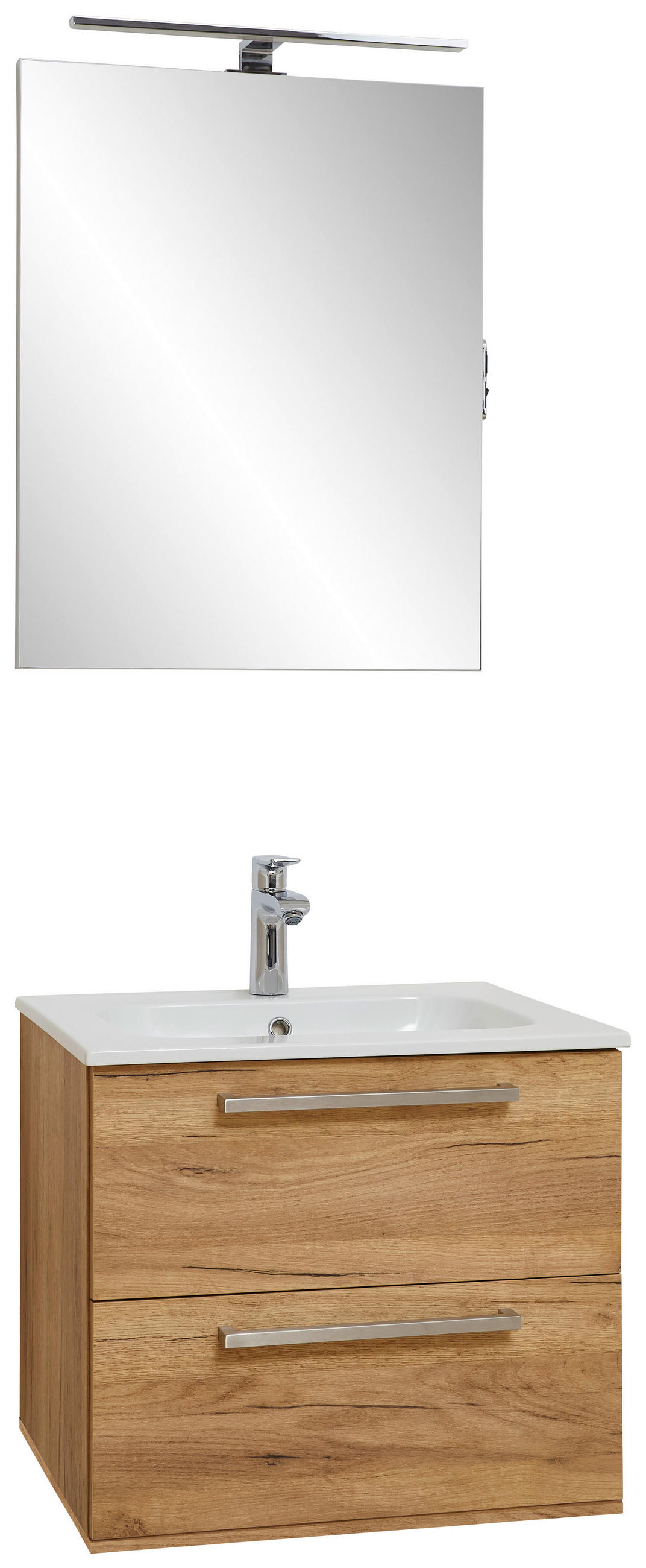 BADEZIMMER  in 60 cm  - Eichefarben/Weiß, Design, Glas/Keramik (60cm) - Dieter Knoll