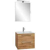 BADEZIMMER  in 60 cm  - Eichefarben/Weiß, Design, Glas/Keramik (60cm) - Dieter Knoll