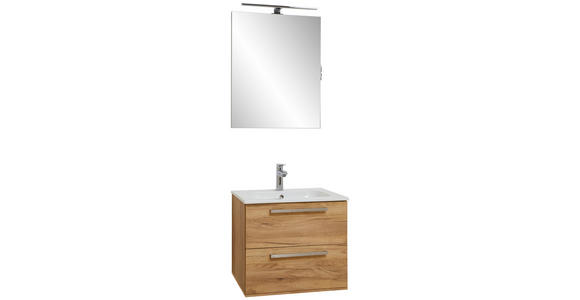 BADEZIMMER  in 60 cm  - Eichefarben/Weiß, Design, Glas/Keramik (60cm) - Dieter Knoll