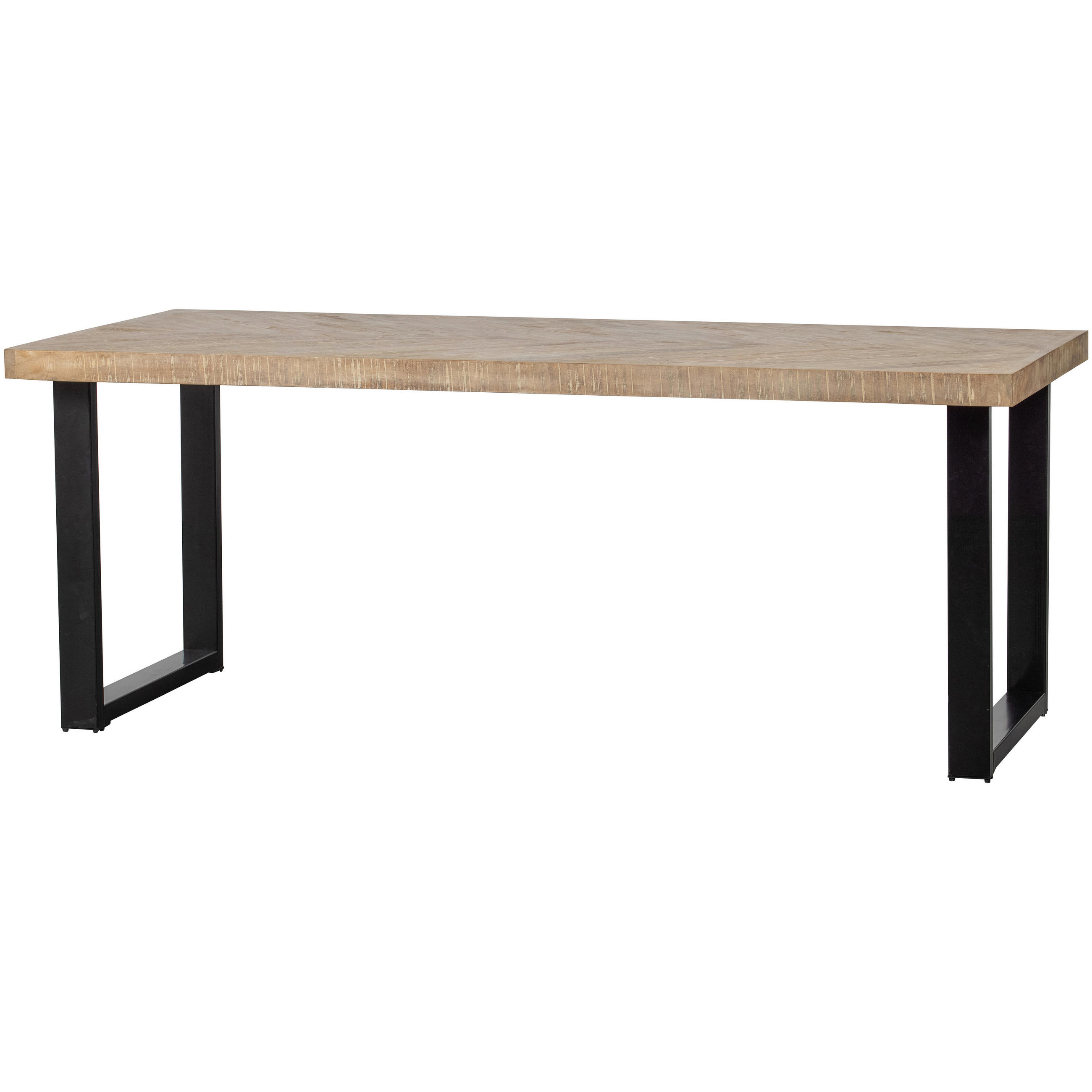 ESSTISCH Mangoholz vollmassiv rechteckig Naturfarben, Schwarz  - Schwarz/Naturfarben, MODERN, Holz (200/90/75cm) - Livetastic