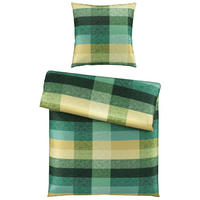 BETTWÄSCHE Kislo Satin 135/200 cm  - Beige/Grün, Textil (135/200cm) - Novel