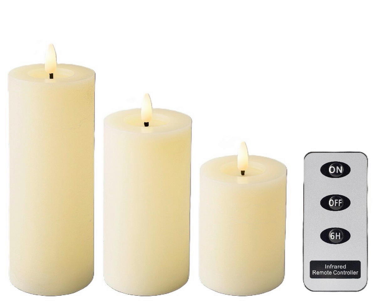 LED-KERZE  - Creme, Basics, Kunststoff/Paraffin - Ambia Home